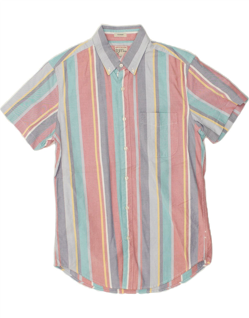 J. CREW Mens Classic Short Sleeve Shirt Small Multicoloured Striped Cotton | Vintage J. Crew | Thrift | Second-Hand J. Crew | Used Clothing | Messina Hembry 