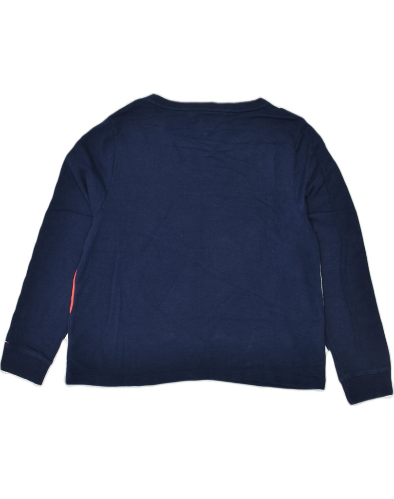 TOMMY HILFIGER Womens Crop Sweatshirt Jumper UK 18 XL Blue Colourblock | Vintage Tommy Hilfiger | Thrift | Second-Hand Tommy Hilfiger | Used Clothing | Messina Hembry 