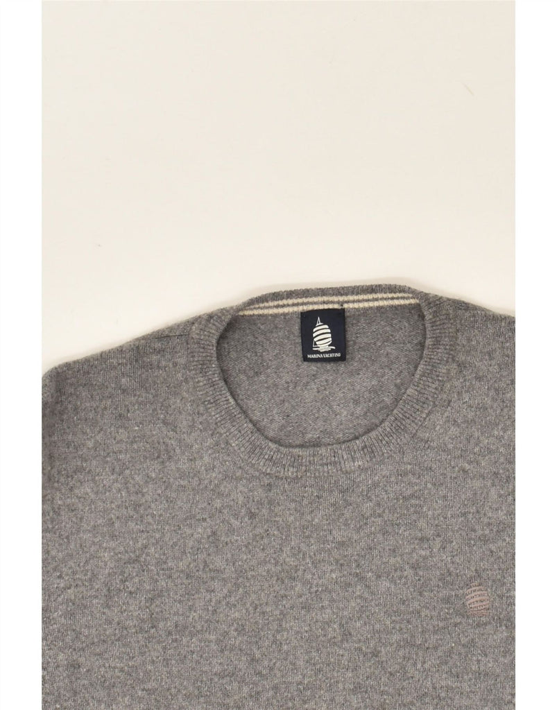 MARINA YACHTING Mens Crew Neck Jumper Sweater Medium Grey Virgin Wool Vintage Marina Yachting and Second-Hand Marina Yachting from Messina Hembry 