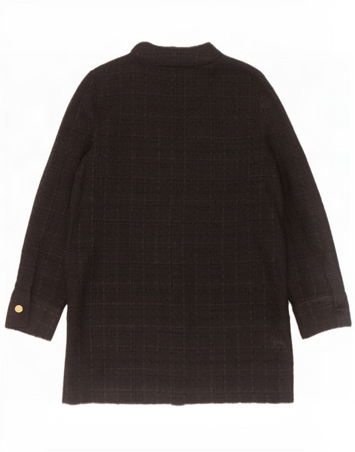 Zara Womens 6 Button Blazer Jacket UK 14 Medium Black Check Polyester