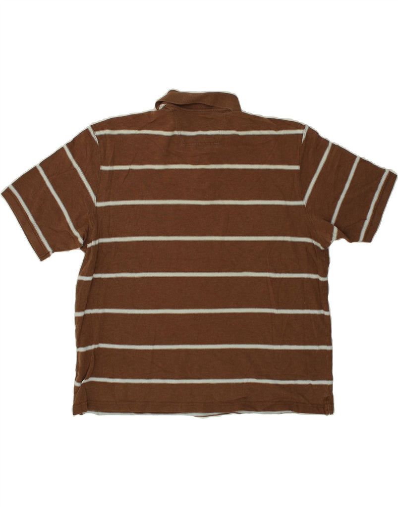 EDDIE BAUER Mens Polo Shirt XL Brown Striped Cotton | Vintage Eddie Bauer | Thrift | Second-Hand Eddie Bauer | Used Clothing | Messina Hembry 