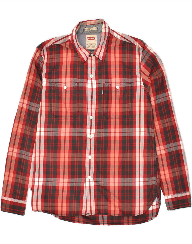 LEVI'S Mens Standard Fit Shirt Medium Red Check Cotton | Vintage Levi's | Thrift | Second-Hand Levi's | Used Clothing | Messina Hembry 