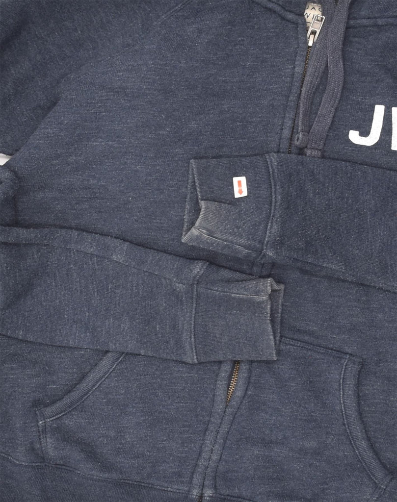 JACK WILLS Womens Zip Hoodie Sweater UK 12 Medium Navy Blue Cotton | Vintage Jack Wills | Thrift | Second-Hand Jack Wills | Used Clothing | Messina Hembry 