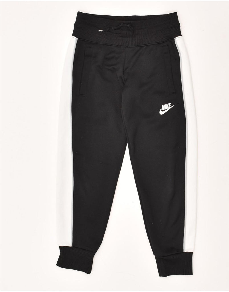 NIKE Boys Tracksuit Trousers Joggers 8-9 Years Small Black Colourblock | Vintage Nike | Thrift | Second-Hand Nike | Used Clothing | Messina Hembry 