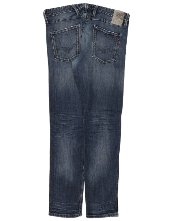 Replay Womens Slim Jeans W34 L32 Blue Cotton