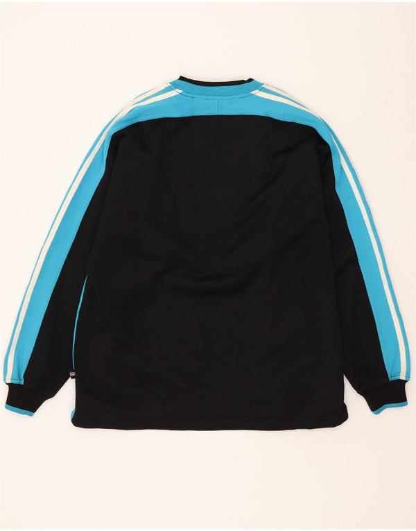 Adidas Mens Sweatshirt Jumper UK 34/36 Small Black Colourblock Polyester