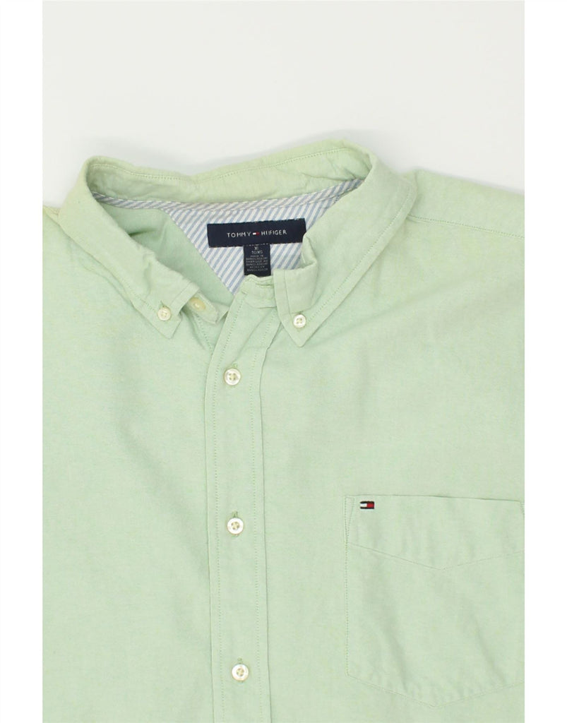 TOMMY HILFIGER Mens Short Sleeve Shirt XL Green | Vintage Tommy Hilfiger | Thrift | Second-Hand Tommy Hilfiger | Used Clothing | Messina Hembry 