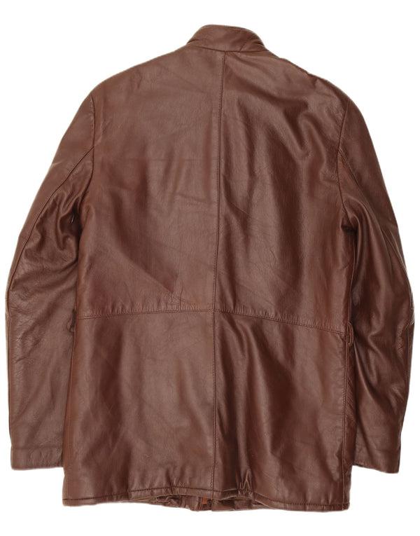 Vintage Mens Leather Jacket IT 46 Small Brown