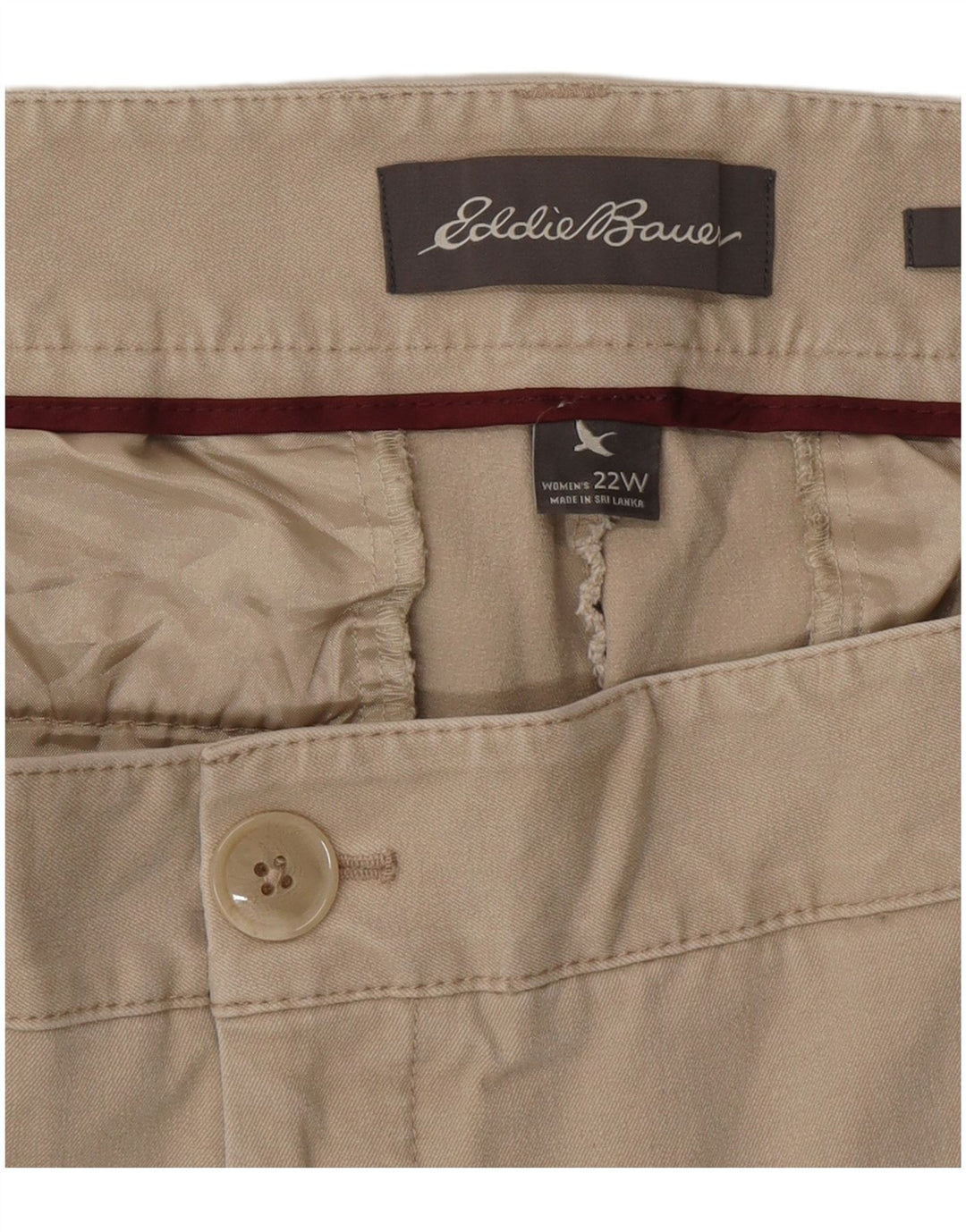 EDDIE BAUER Womens Curvy Fit Casual Trousers US 22 3XL W44 L30 Beige