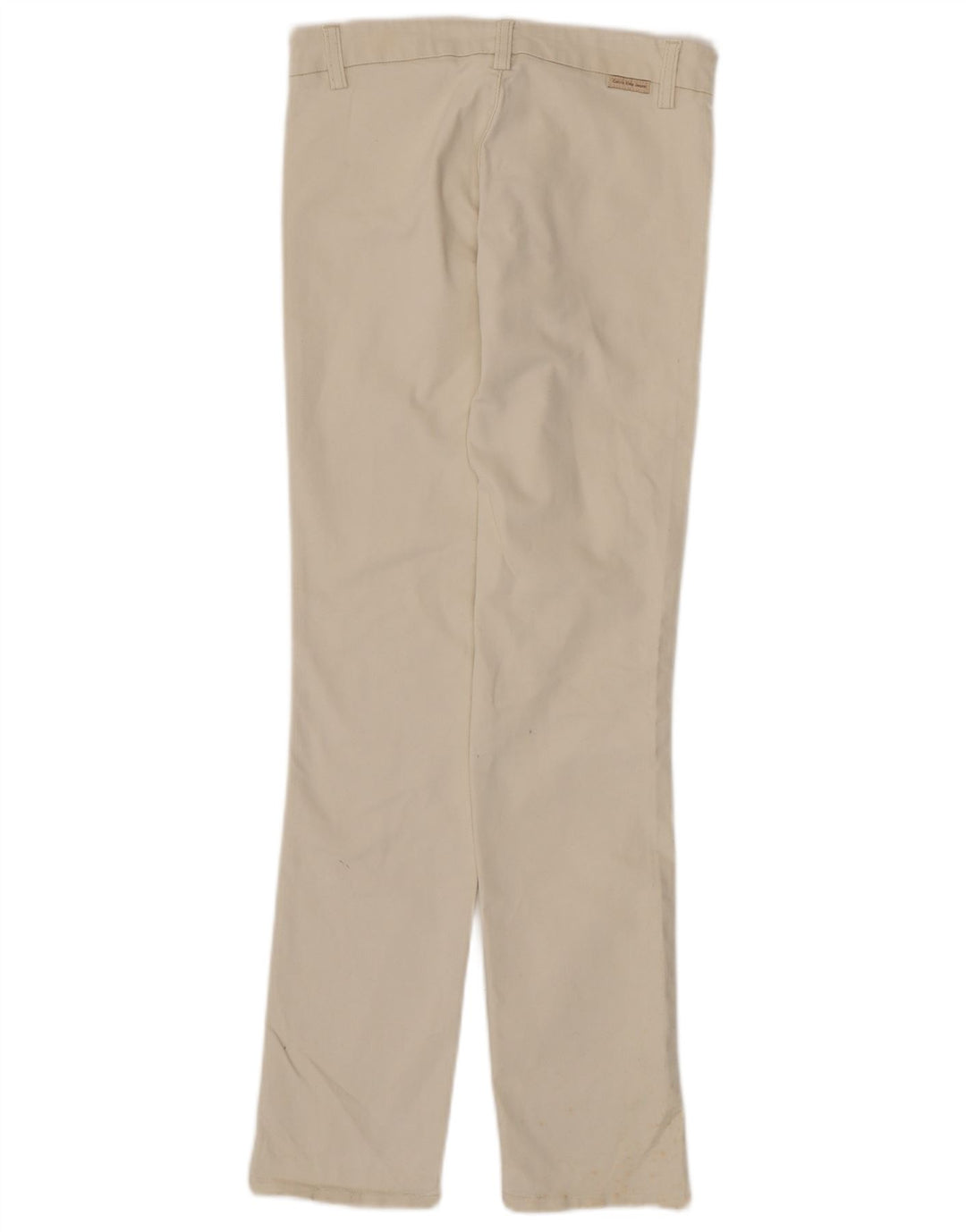 CALVIN KLEIN Womens Straight Casual Trousers W27 L30 Off White Cotton