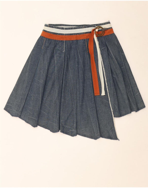 Intrend Womens Denim Wrap Asymmetrical Skirt IT 38 XS W28  Blue Cotton