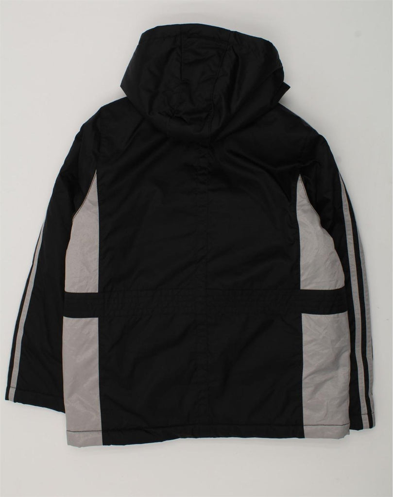 ADIDAS Boys Hooded Padded Jacket UK 28/30 9-10 Years Black Colourblock | Vintage Adidas | Thrift | Second-Hand Adidas | Used Clothing | Messina Hembry 