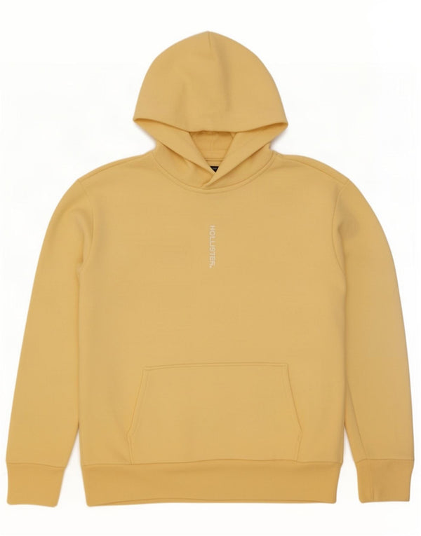 Hollister Mens Hoodie Jumper Small Yellow Cotton