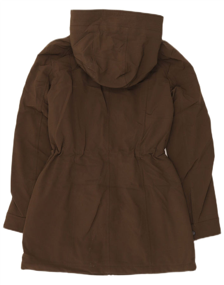 Calvin Klein Womens Oversized Hooded Parka Jacket UK 6 XS Brown Polyester