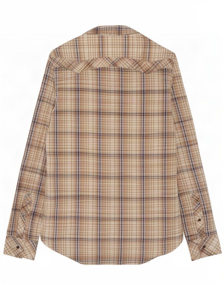 Diesel Mens Shirt Large Beige Check