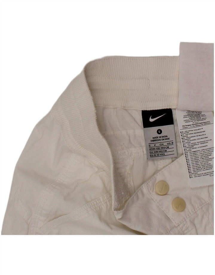 NIKE Boys Chino Shorts 8-9 Year Small W26 White Cotton