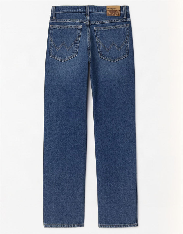 Wrangler Mens Regular Straight Jeans W30 L30 Blue Cotton