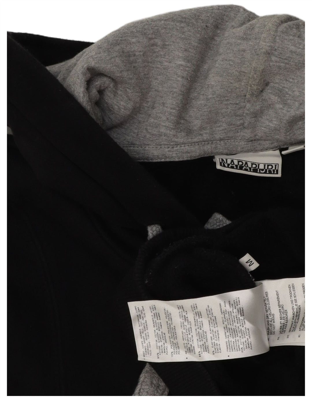 NAPAPIJRI Mens Graphic Hoodie Jumper Medium Black Cotton