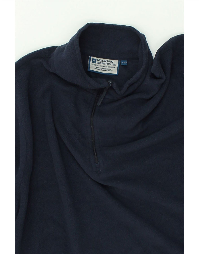 MOUNTAIN WAREHOUSE Mens Tall Zip Neck Fleece Jumper XL Navy Blue Polyester | Vintage Mountain Warehouse | Thrift | Second-Hand Mountain Warehouse | Used Clothing | Messina Hembry 