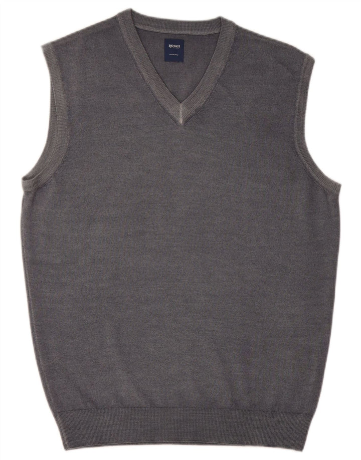 Boggi Mens Vest Tank Top Medium Grey New Wool