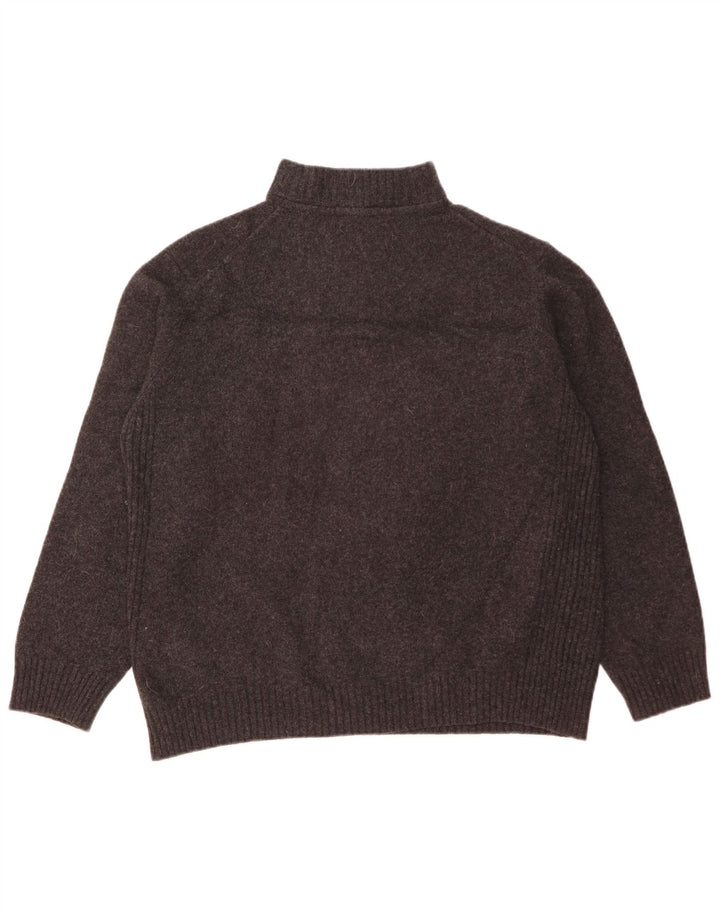 Barbour Womens Zip Neck Jumper Sweater UK 20 2XL Grey Wool