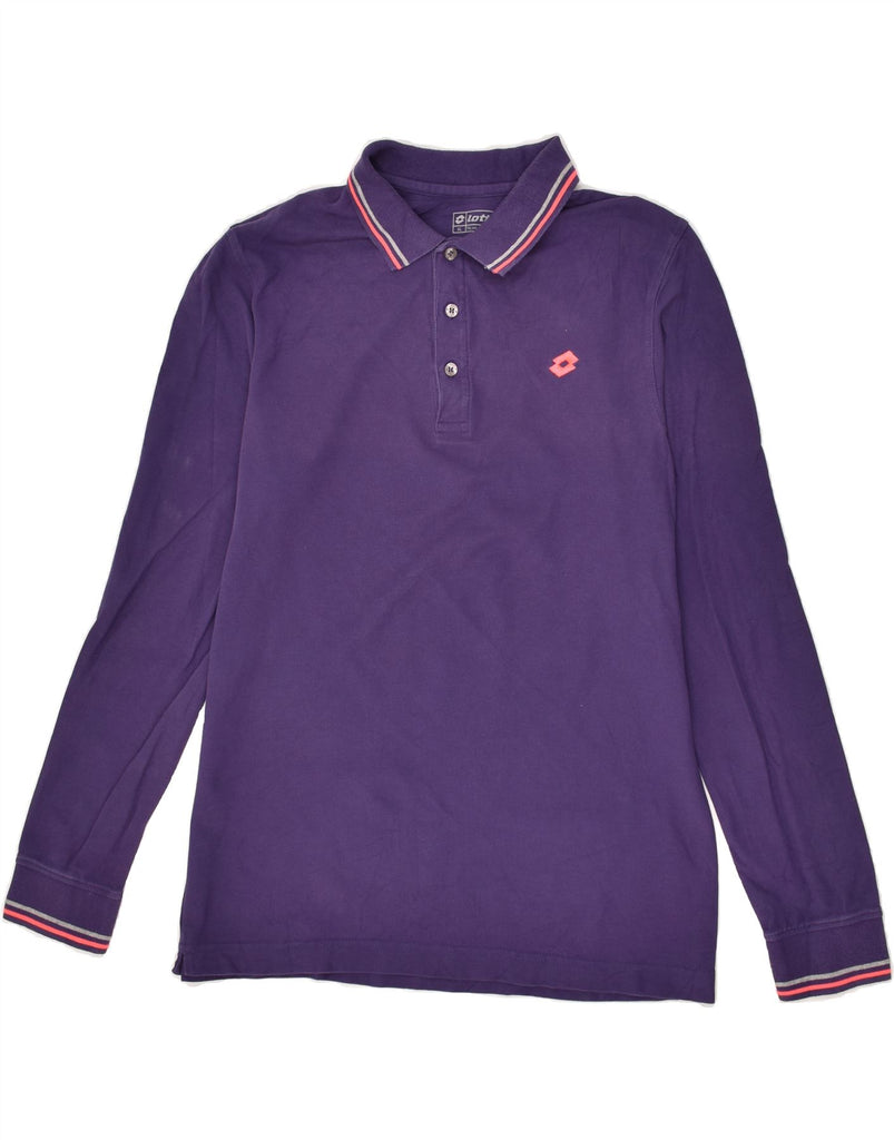 LOTTO Mens Long Sleeve Polo Shirt XL Purple Cotton | Vintage Lotto | Thrift | Second-Hand Lotto | Used Clothing | Messina Hembry 