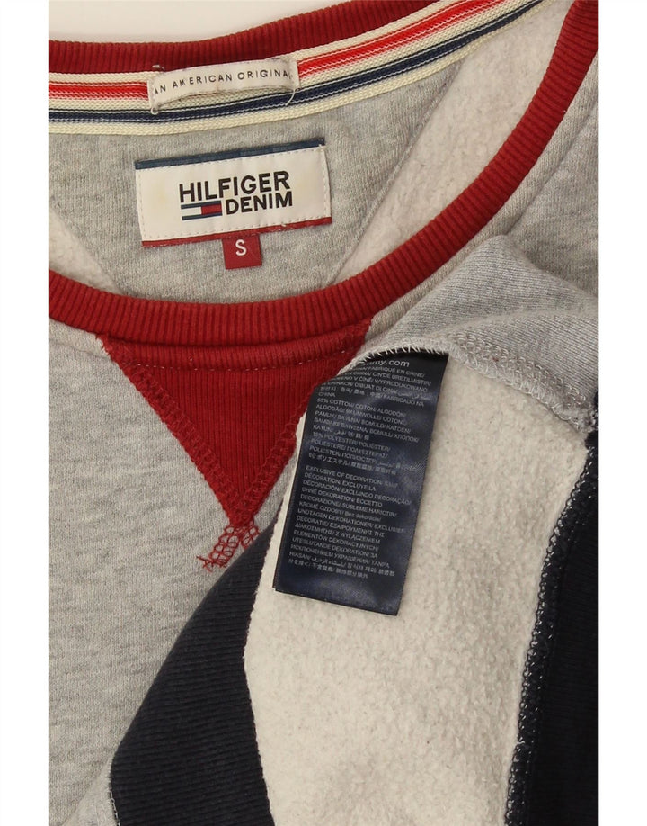 Tommy Hilfiger Womens Graphic Sweatshirt Jumper UK 10 Small Grey