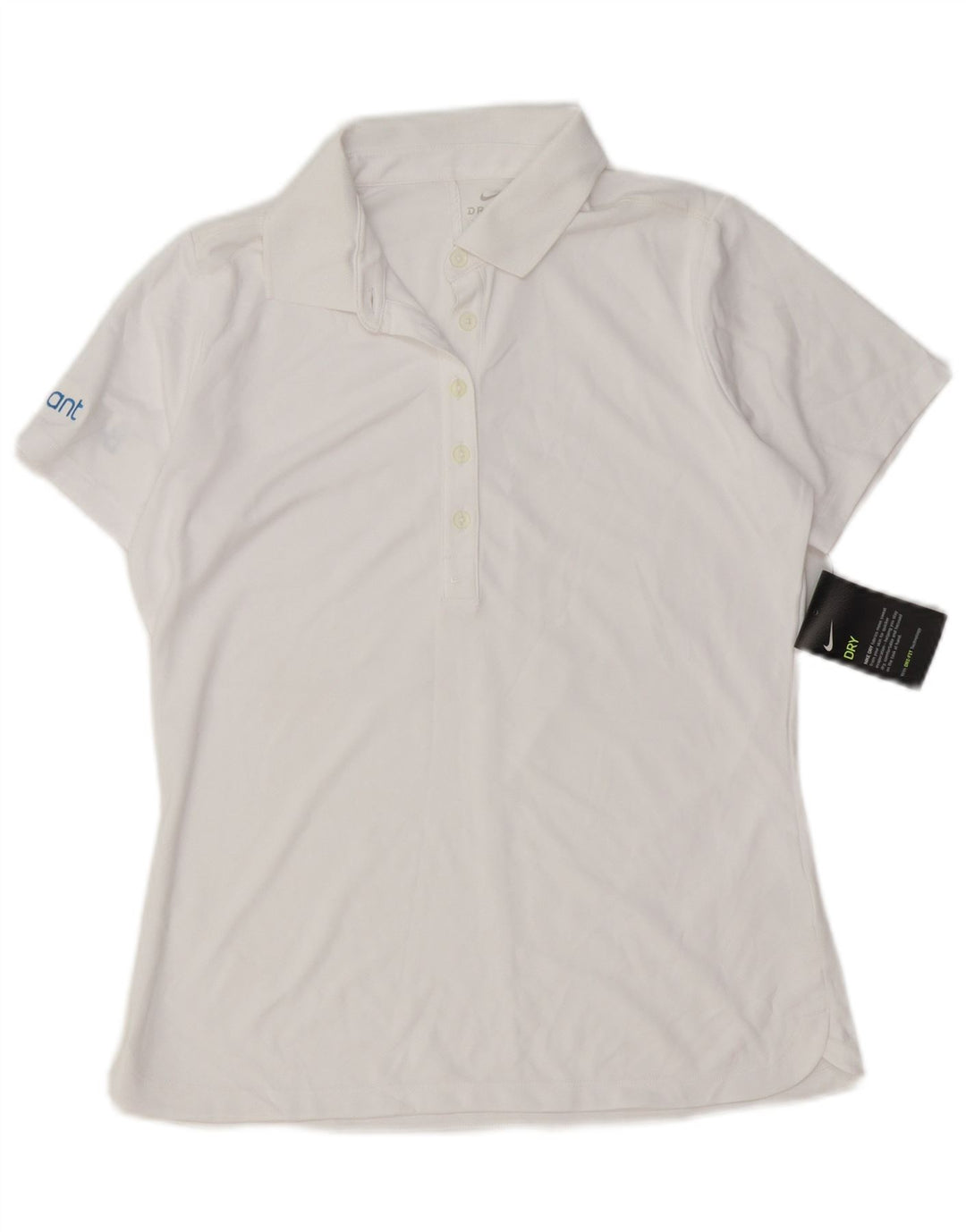 Nike Womens Dri Fit Polo Shirt UK 12 Medium White Polyester