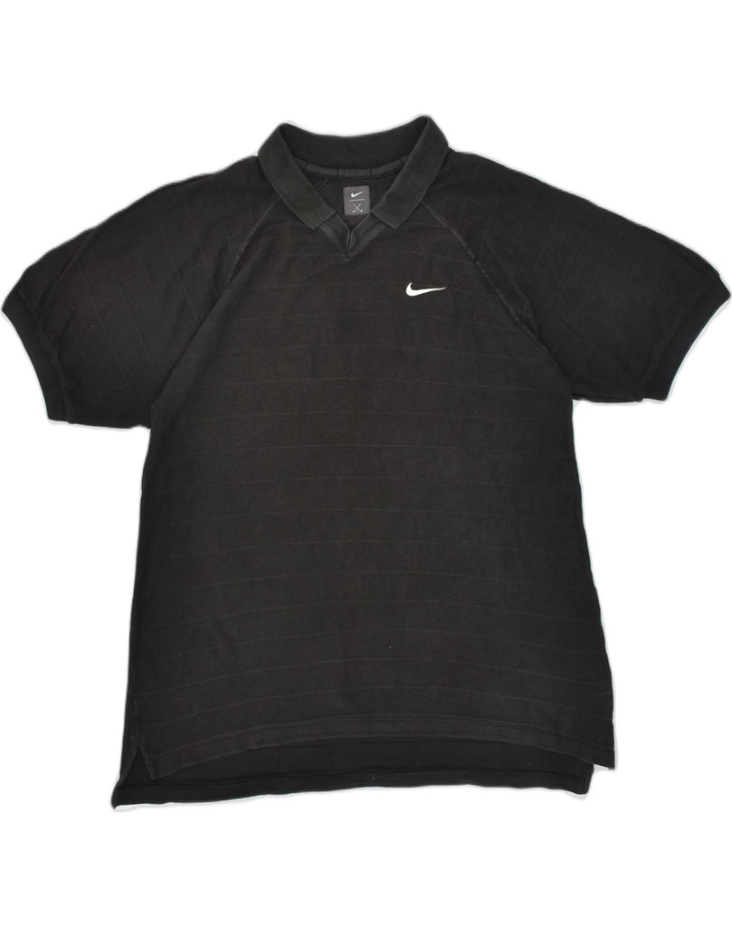 NIKE Mens Polo Shirt Medium Black Cotton | Vintage Nike | Thrift | Second-Hand Nike | Used Clothing | Messina Hembry 