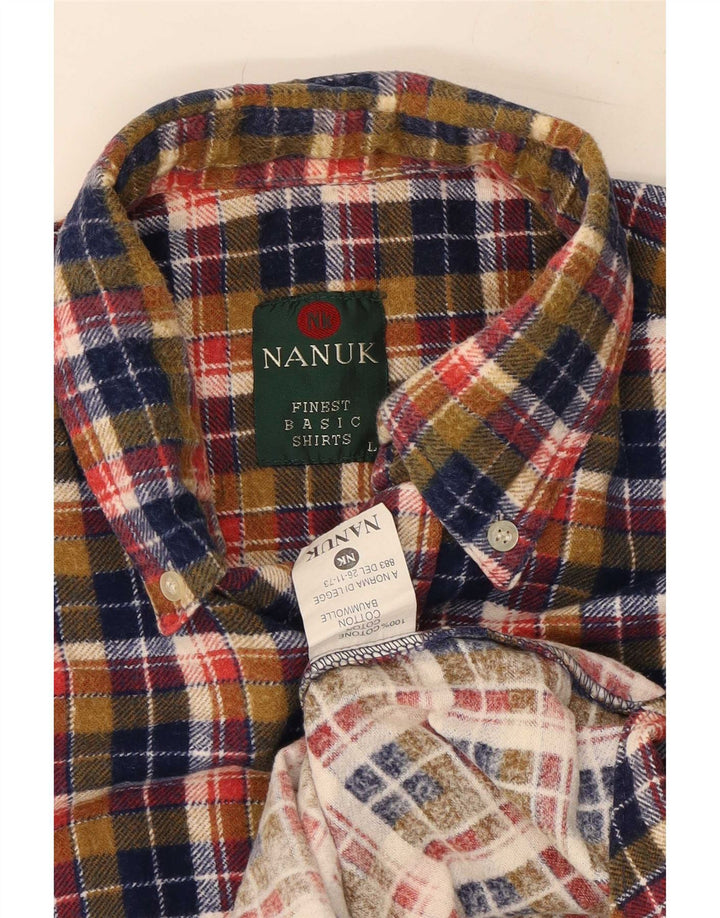 Nanuk Mens Flannel Shirt Large Multicoloured Plaid Cotton