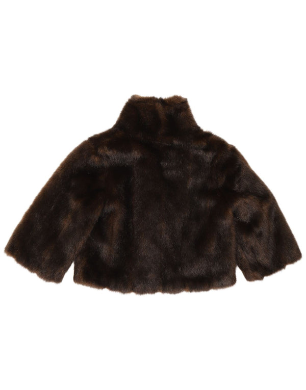 Nikita Womens Crop 3/4 Sleeve Faux Fur Bolero Jacket UK 12 Medium Brown