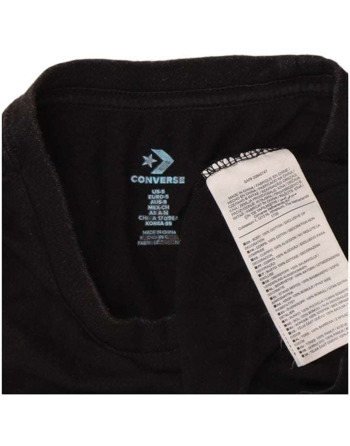 Converse Mens Graphic T-Shirt Top Small Black Cotton