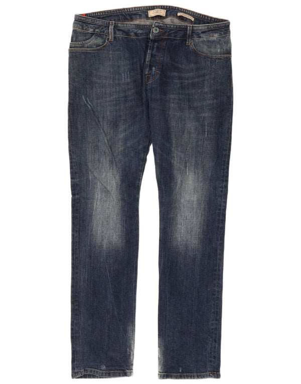 Zu Elements Mens Super Slim Jeans W36 L34 Blue Cotton