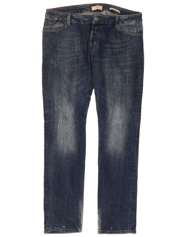 Zu Elements Mens Super Slim Jeans W36 L34 Blue Cotton