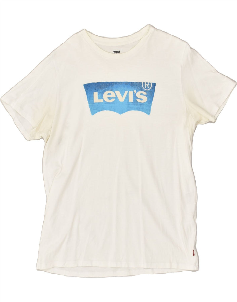 LEVI'S Mens Graphic T-Shirt Top Large Off White Cotton | Vintage Levi's | Thrift | Second-Hand Levi's | Used Clothing | Messina Hembry 