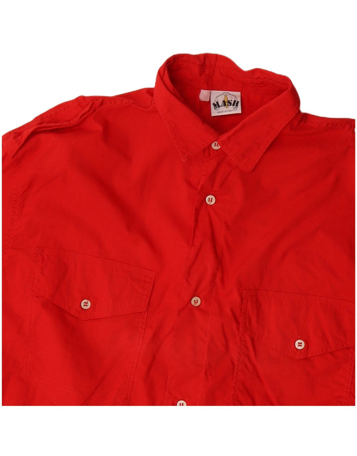 MASH Mens Military Shirt Medium Red Cotton