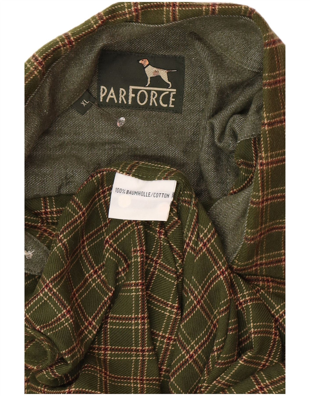 Parforce Mens Flannel Shirt XL Green Check Cotton