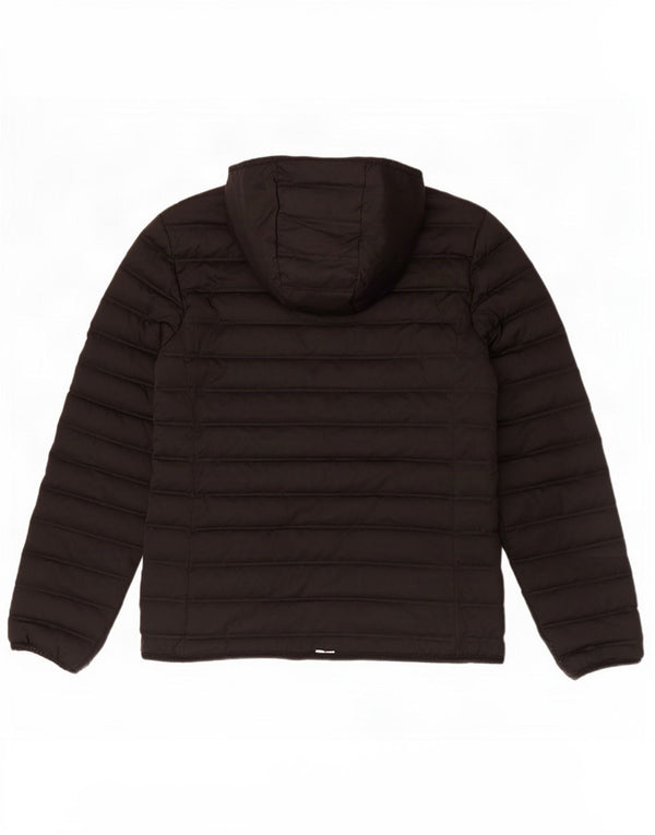 Superdry Womens Hooded Padded Jacket UK 12 Medium Black Polyester