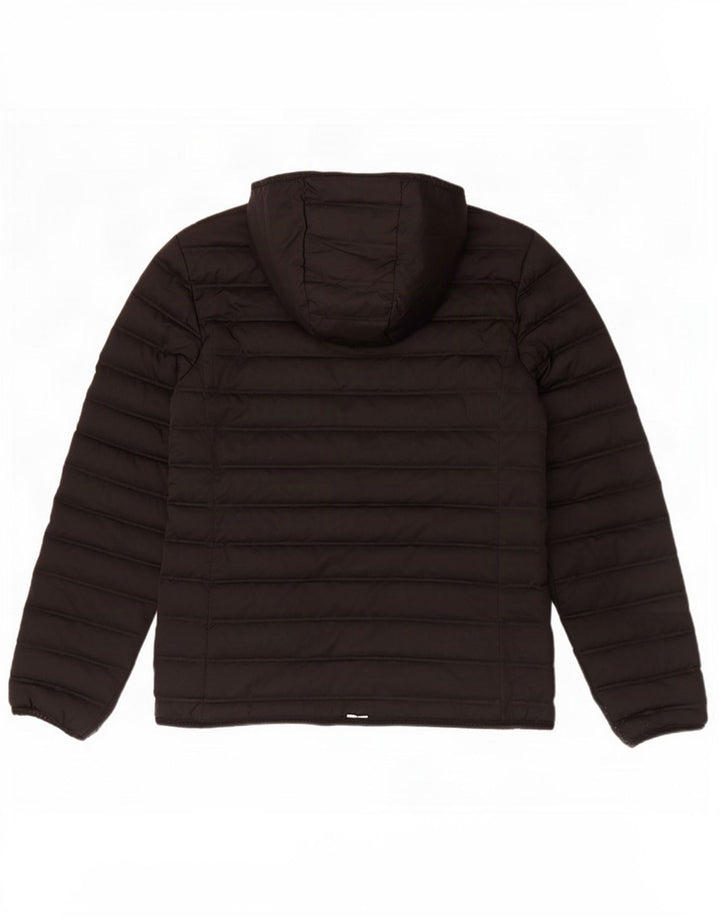 Superdry Womens Hooded Padded Jacket UK 12 Medium Black Polyester