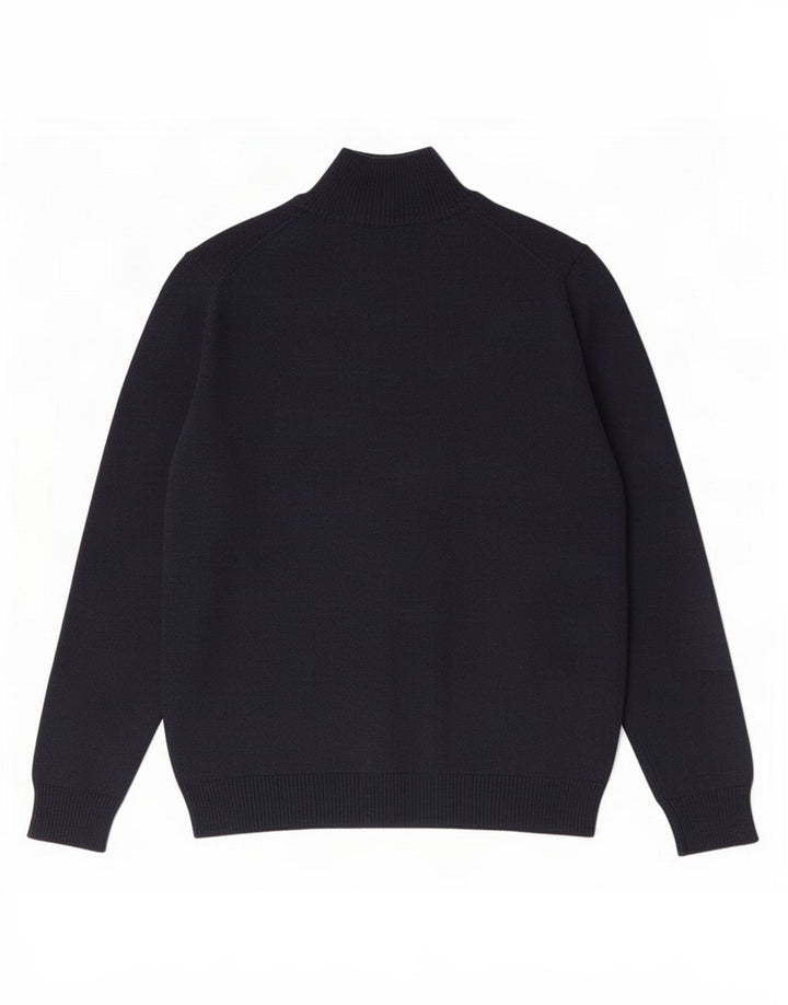 Coast Mens Zip Neck Jumper Sweater Large Navy Blue Wool