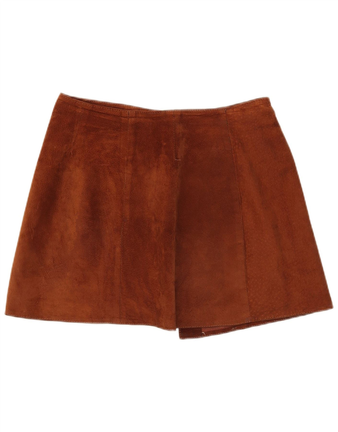 Vintage Womens Suede Skirt Large W32  Brown Leather