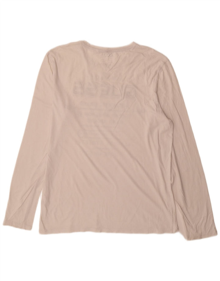 Guess Mens Slim Fit Graphic Top Long Sleeve Large White