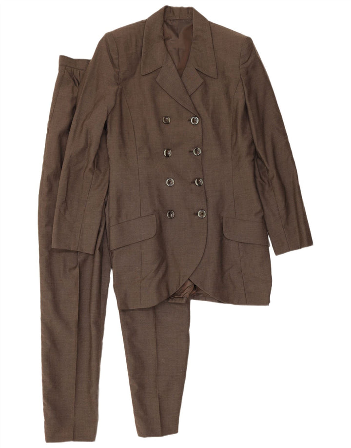Vintage Womens 2 Piece Suit UK 10 Small W26 L29 Brown Herringbone