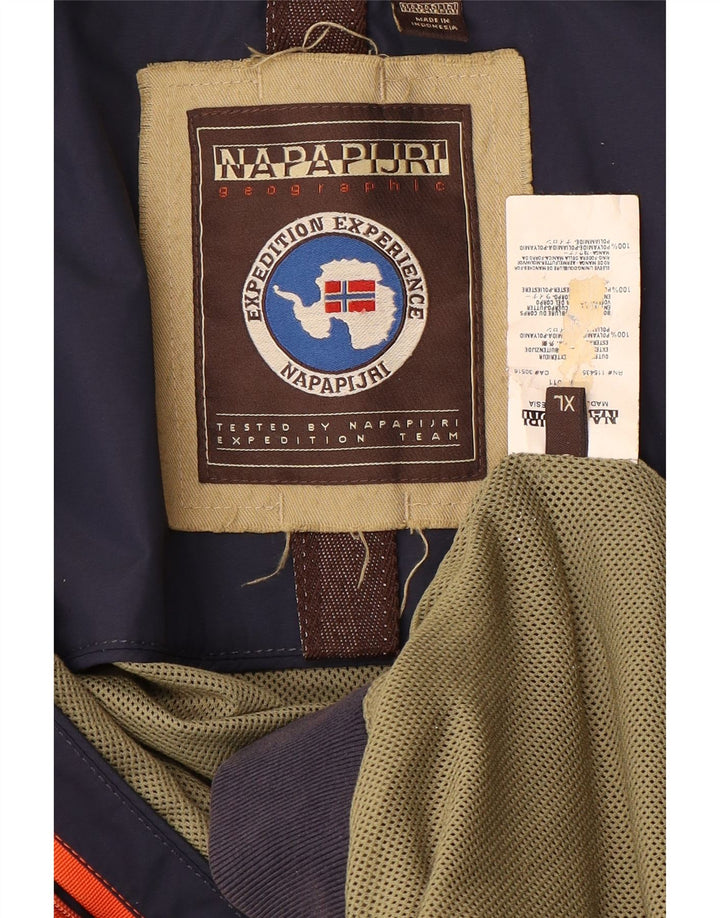 Napapijri Mens Bomber Jacket UK 42 XL Navy Blue Polyamide