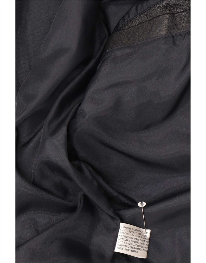 Vintage Mens Leather Biker Jacket UK 38 Medium Black Leather