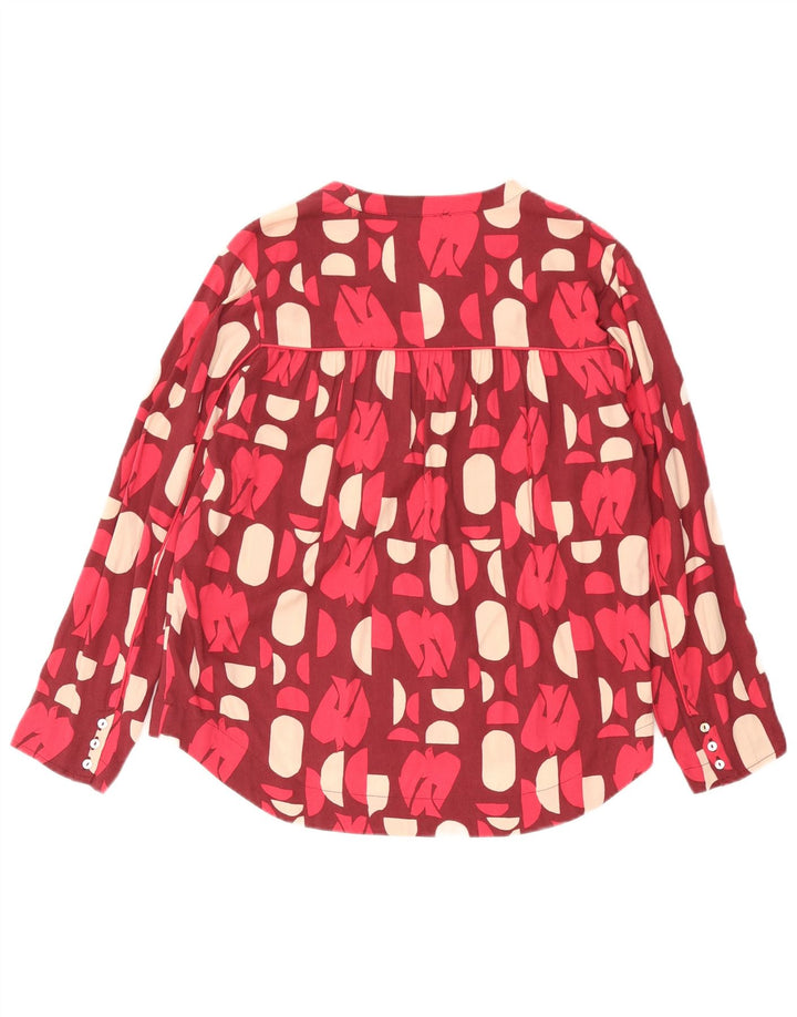 White Stuff Womens Oversized Blouse Top UK 10 Small Burgundy Geometric