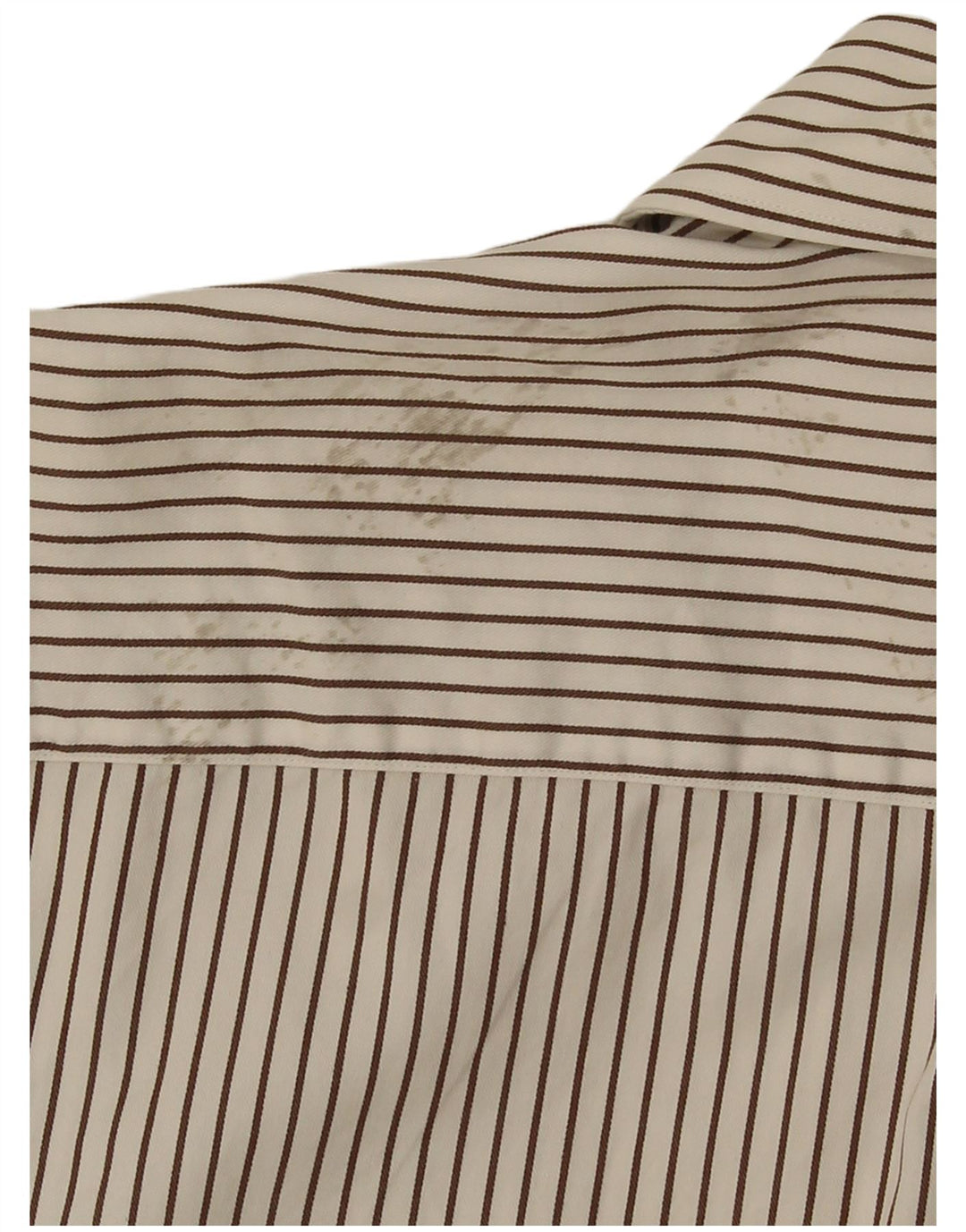 Massimo Dutti Mens Shirt Size 44 17 1/2 XL Off White Pinstripe