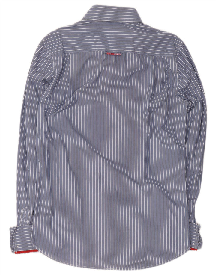 Superdry Mens Shirt Medium Blue Striped Cotton