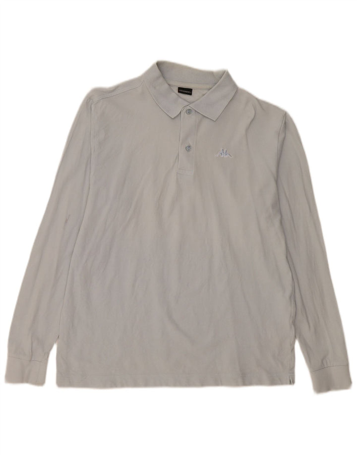 KAPPA Mens Long Sleeve Polo Shirt Medium Blue Cotton