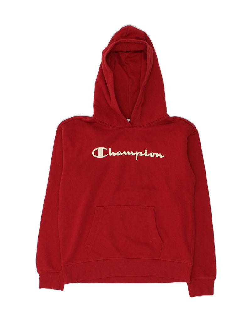 CHAMPION Boys Graphic Hoodie Jumper 13-14 Years XL Red Cotton | Vintage Champion | Thrift | Second-Hand Champion | Used Clothing | Messina Hembry 